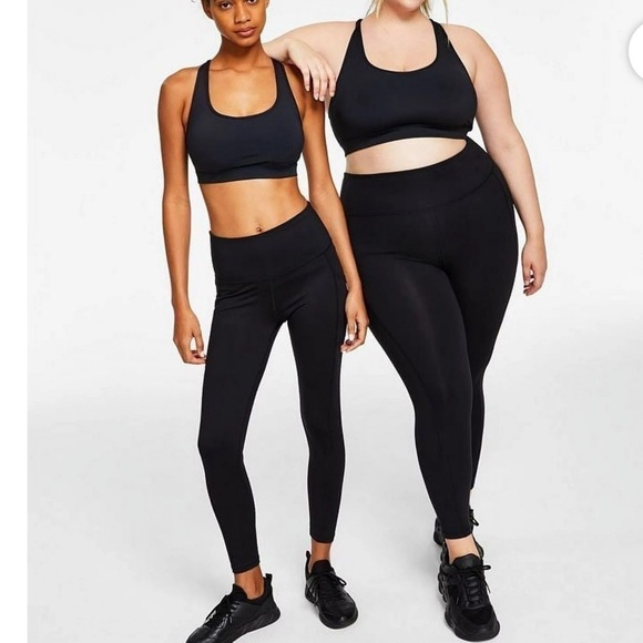 Women's Compression High-Waist Side-Pocket 7/8 Length Leggings, ID IDEOLOGY 1X - Picture 1 of 12